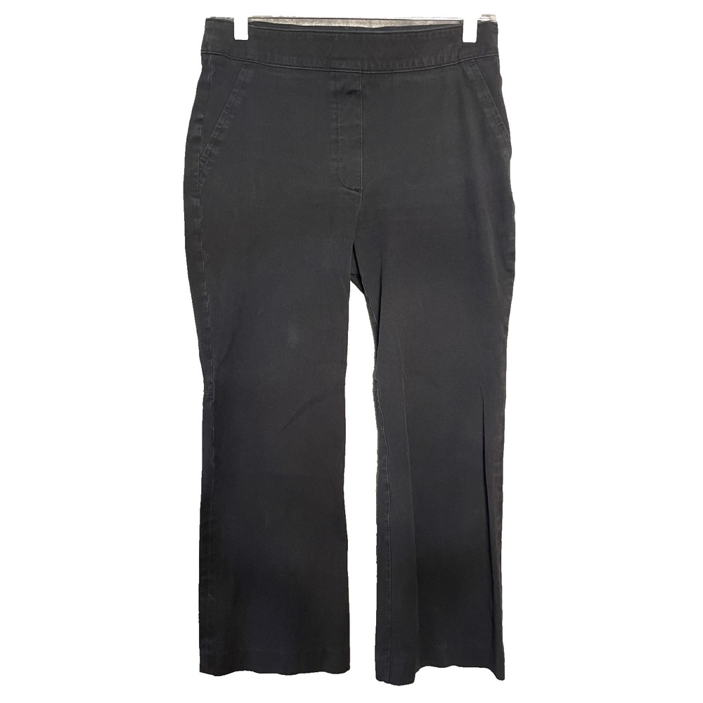 Spanx on the go kick crop flare pants small black pull on stretch comfort career